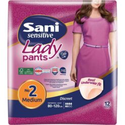 Ελαστικό εσώρουχο ακράτειας Sani Lady Discreet Pants Μedium No2 (12 τεμ)