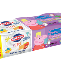 Επιδόρπιο Γιαουρτιού Φράουλα Μπισκότο Peppa Kids Κρι Κρι (3x140g) 2+1 Δώρο