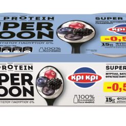 Επιδόρπιο Στραγγιστού Γιαουρτιού 0% λιπαρά Blueberry Super Spoon Κρι Κρι (2x170 g) -0