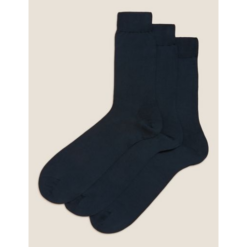 Κάλτσες Σκούρο Μπλε από 100% βαμβάκι (Νο 39.5-42.5) Marks & Spencer (3τεμ)