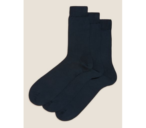 Κάλτσες Σκούρο Μπλε από 100% βαμβάκι (Νο 43-47) Marks & Spencer (3τεμ)