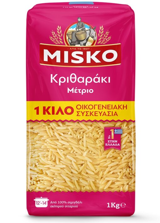 Μακαρόνια Κριθαράκι Μέτριο Misko (1kg)
