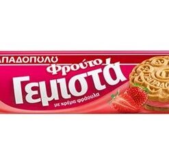 Μπισκότα Γεμιστά με Κρέμα Φράουλας Παπαδοπούλου (200 g)