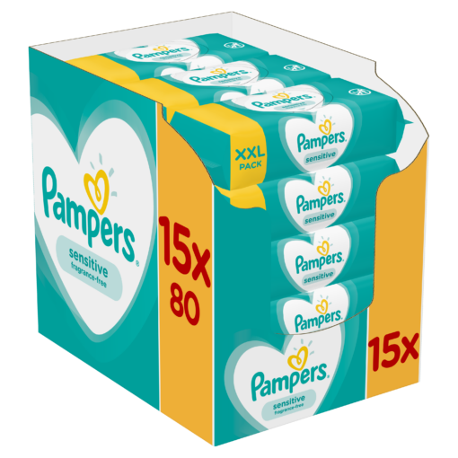 Μωρομάντηλα Sensitive Pampers (15x80τεμ)