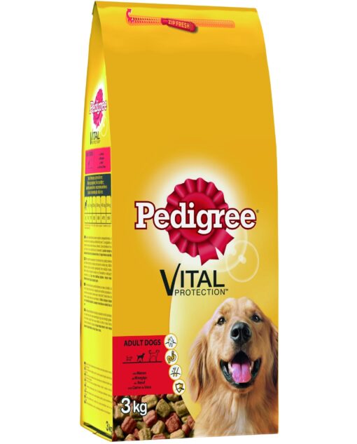 Ξηρά Τροφή για σκύλους Adult με Μοσχάρι Pedigree (3 Κg)