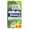Ξυραφάκια Sensor 3 Sensitive Gillette (4τεμ) + 2τεμ Δώρο