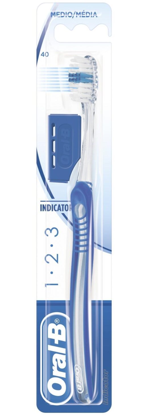 Οδοντόβουρτσα 1-2-3 Indicator 40 Μέτρια Oral B (1 τεμ)