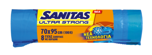 Σακούλες Απορριμμάτων Ultra Strong Γίγας Sanitas (70x95 cm) 8 τεμ