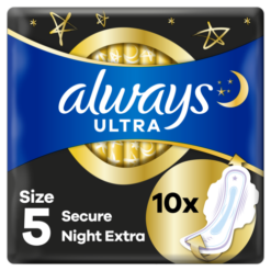 Σερβιέτες Με Φτερά Platinum Ultra Secure Night Extra (Μέγεθος 5) Always (10τεμ)