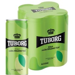 Σόδα Κουτί Lime - Πράσινο Τσάι Tuborg (4x330 ml)