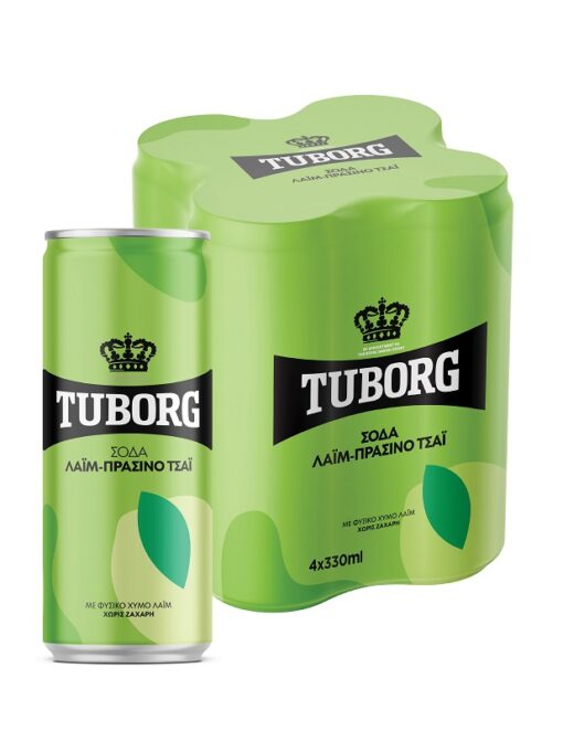 Σόδα Κουτί Lime - Πράσινο Τσάι Tuborg (4x330 ml)