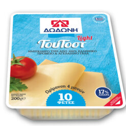 Τυρί Ημίσκληρο Light Του Τόστ Δωδώνη 10 φέτες (200 g)