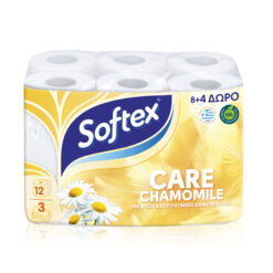Χαρτί Υγείας 3φύλλο Χαμομήλι Care Softex (8+4 ρολά *78g)