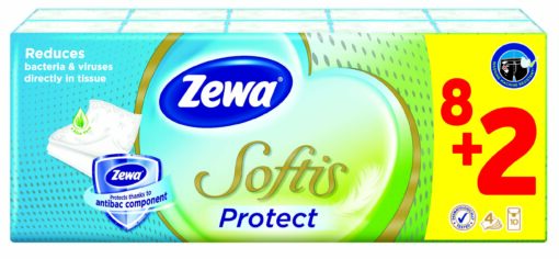 Χαρτομάντηλα Τσέπης Soft Protect Zewa (8 πακέτα) +2 Δώρο