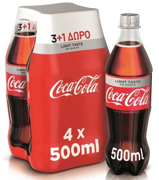 Coca-Cola Light (4x500 ml) 3+1 Δώρο