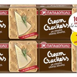 Cream Crackers με Σίκαλη Πολυσυσκευασία Παπαδοπούλου (4x175 g) -1€