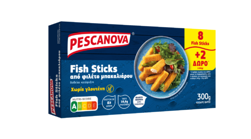 Fish Sticks από Φιλέτο Μπακαλιάρου χωρίς Γλουτένη 8+2 Δώρο Pescanova (300gr)
