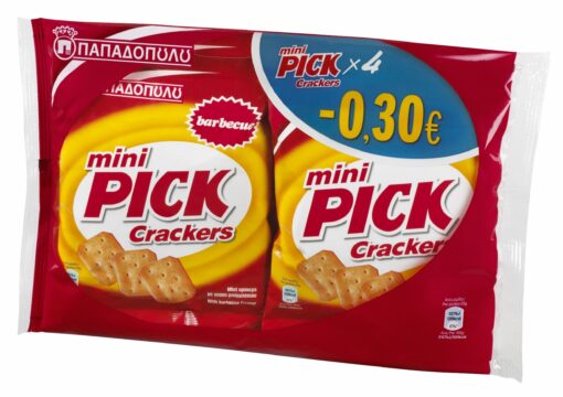 Pick Crackers Mini με Γεύση Barbeque Παπαδοπούλου (4x70 g) -0.30