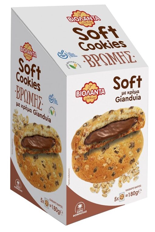 Soft Cookies Βρώμης Γεμιστά με Κρέμα Gianduia Βιολάντα (180g)