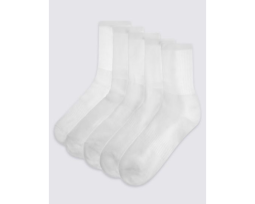 Αθλητικές κάλτσες Λευκές Cool & Fresh (Νο 39-42) Marks & Spencer (5τεμ)