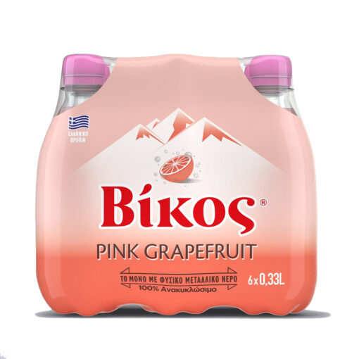 Αναψυκτικό pink grapefruit Βίκος (6x330 ml)