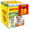 Ανοιχτές Πάνες Sensitive Μηνιαίο Πακέτο No6 (13-18kg) Babylino (114τεμ) +38τεμ Δώρο