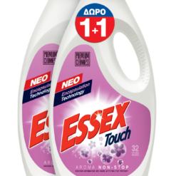 Απορρυπαντικό Πλυντηρίου Ρούχων Υγρό Touch Aroma Non-Stop Essex (32Μεζ / 1.6 lt) 1+1Δώρο
