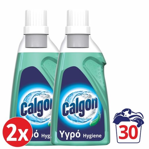 Αποσκληρυντικό νερού πλυντηρίου ρούχων Calgon Υγρό Hygiene+ (2x750 ml) Σετ 2 τεμαχίων