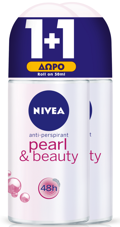 Αποσμητικό Roll On Pearl & Beauty Nivea Deo (50 ml) 1+1 Δώρο
