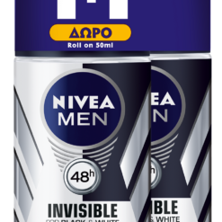 Αποσμητικό Roll on Black & White Power Invisible Nivea Men (50 ml) 1+1 Δώρο