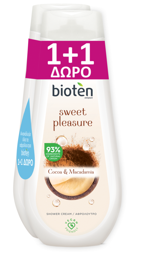 Αφρόλουτρο Sweet Pleasure Cocoa & Macadamia Bioten (2x750ml) 1+1 Δώρο