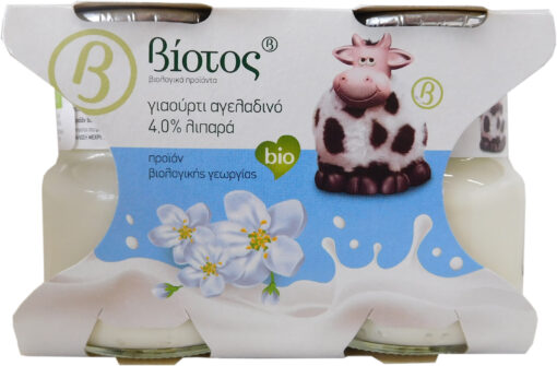 Βιολογικό Γιαούρτι Αγελαδινό 4% λιπαρά Βίοτος (2x125g)