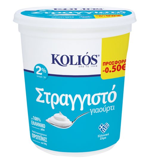 Γιαούρτι Στραγγιστό 2% λιπαρά Κολιός (850g) -0.50€