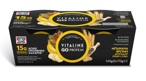 Επιδόρπιο Γιαουρτιού Vitaline 0% λιπαρά Go Protein Μπάνανα