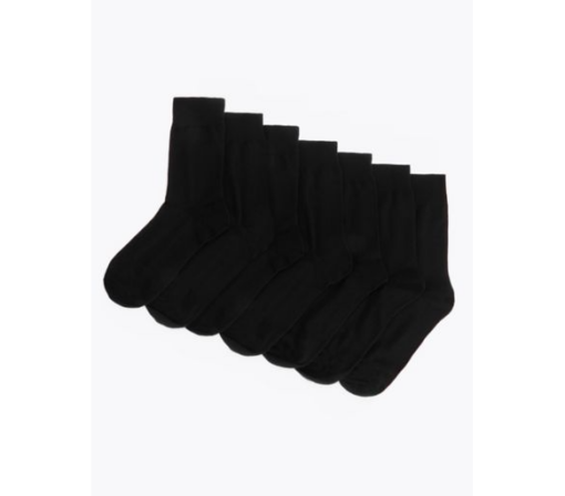 Κάλτσες Μαύρες με υψηλή περιεκτικότητα σε βαμβάκι (Νο 43-47) Marks & Spencer (7τεμ)
