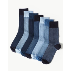 Κάλτσες Μπλε με μοτίβο Cool & Fresh (Νο 43-47) Marks & Spencer (7τεμ)