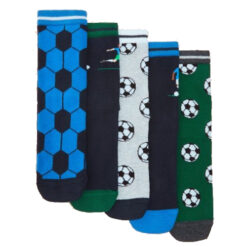 Κάλτσες Πολύχρωμες με σχέδιο Ποδόσφαιρο και Υψηλή Περιεκτικότητα σε Βαμβάκι (2-3 ετών) Marks & Spencer (5τεμ)