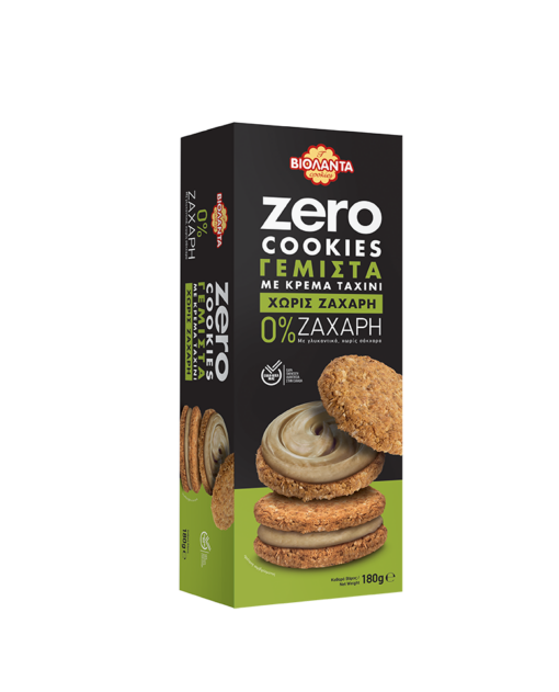 Μπισκότα Zero Cookies Γεμιστά με Ταχίνι Βιολάντα (180g)