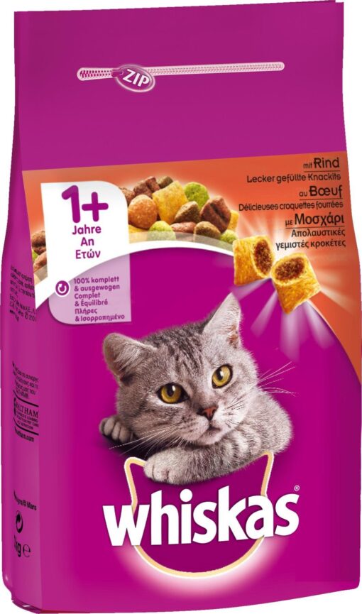 Ξηρά Τροφή για Γάτες με Μοσχάρι Adult Whiskas (2kg)