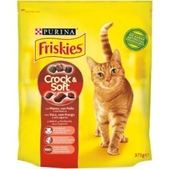 Ξηρά τροφή για Γάτες Crock & Soft Βοδινό Κοτόπουλο και Λαχανικά Friskies (375 g)
