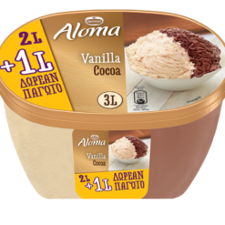 Οικογενιακό Παγωτό Βανίλια Σοκολάτα Aal;oma (2lt+1lt Δώρο)