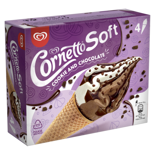 Παγωτό Cookies Cornetto (4x140ml)