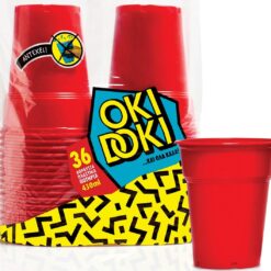Ποτήρι πλαστικό κόκκινο Oki Doki 430ml (36τεμ)