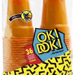 Ποτήρι πλαστικό πορτοκαλί Oki Doki 430ml (36τεμ)