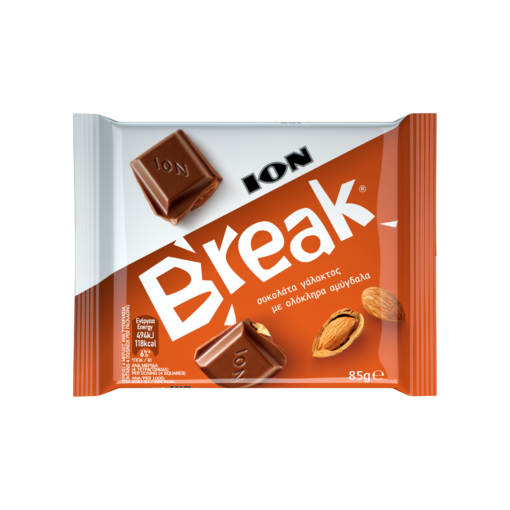 Σοκολάτα Γάλακτος με Αμύγδαλα Break ΙΟΝ (85g)