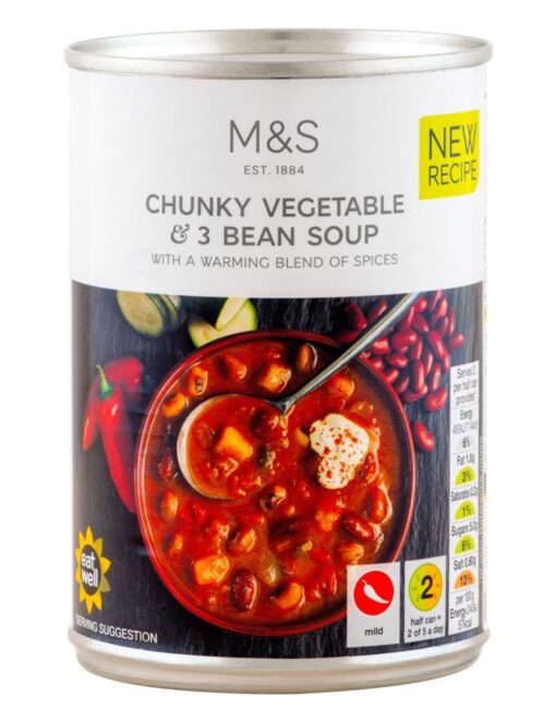 Σούπα με Λαχανικά Φασόλια και Τσίλι Marks & Spencer (400 g)