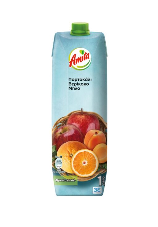 Φρουτοποτό Πορτοκάλι-Μήλο-Βερίκοκο Amita (1 lt)