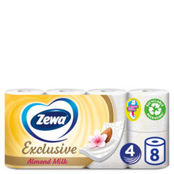 Χαρτί Υγείας 4φύλλο Exclusive Almond Milk Zewa (8τεμ*95g)