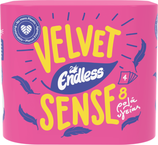 Χαρτί Υγείας 4φύλο Velvet Sense Endless (8 ρολά*105g)