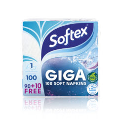 Χαρτοπετσέτες Λευκές Giga SOFTEX (90 τεμ) +10 τεμ Δώρο